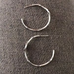 House of Harlow Bamboo Silver Hoops